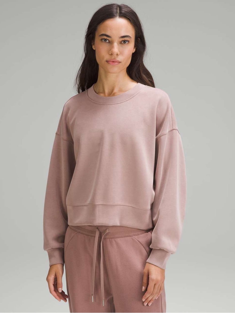 NWOT Lululemon Softstreme Perfectly Oversized Cropped Crew - Twilight Rose